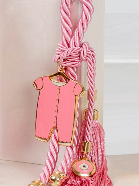 Δώρο για νεογέννητο γούρι ροζ φορμάκι